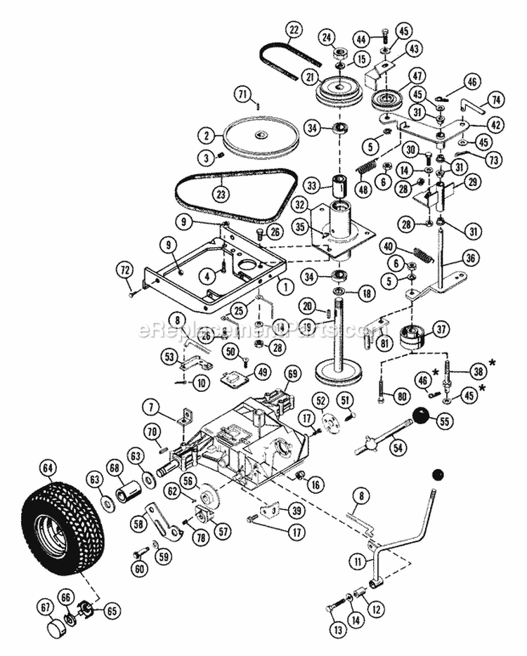 Transaxle/Drive Assembly Diagram and Parts List for 935003 006184 Ariens Lawn Tractor