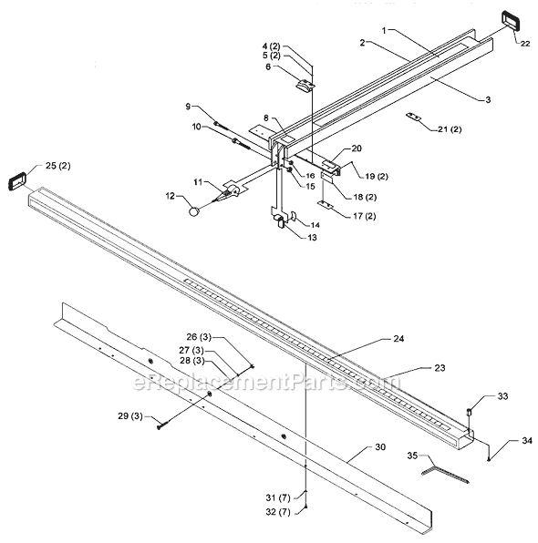 Page A Diagram and Parts List for 78-920 Type 1 Biesemeyer Table Saw Accessories