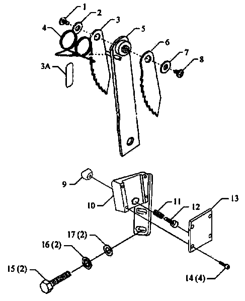 Default Diagram and Parts List for 78-461 Type 1 Biesemeyer Table Saw Accessories