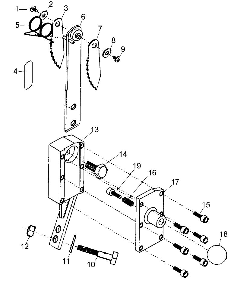 Default Diagram and Parts List for 78-442 Type 1 Biesemeyer Table Saw Accessories