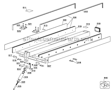 Page A Diagram and Parts List for 78-919B Type 1 Biesemeyer Table Saw Accessories