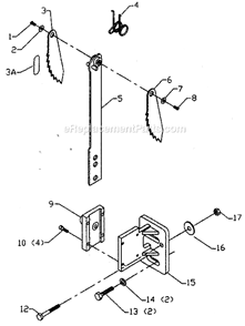 Page A Diagram and Parts List for 78-968 Type 1 Biesemeyer Table Saw Accessories