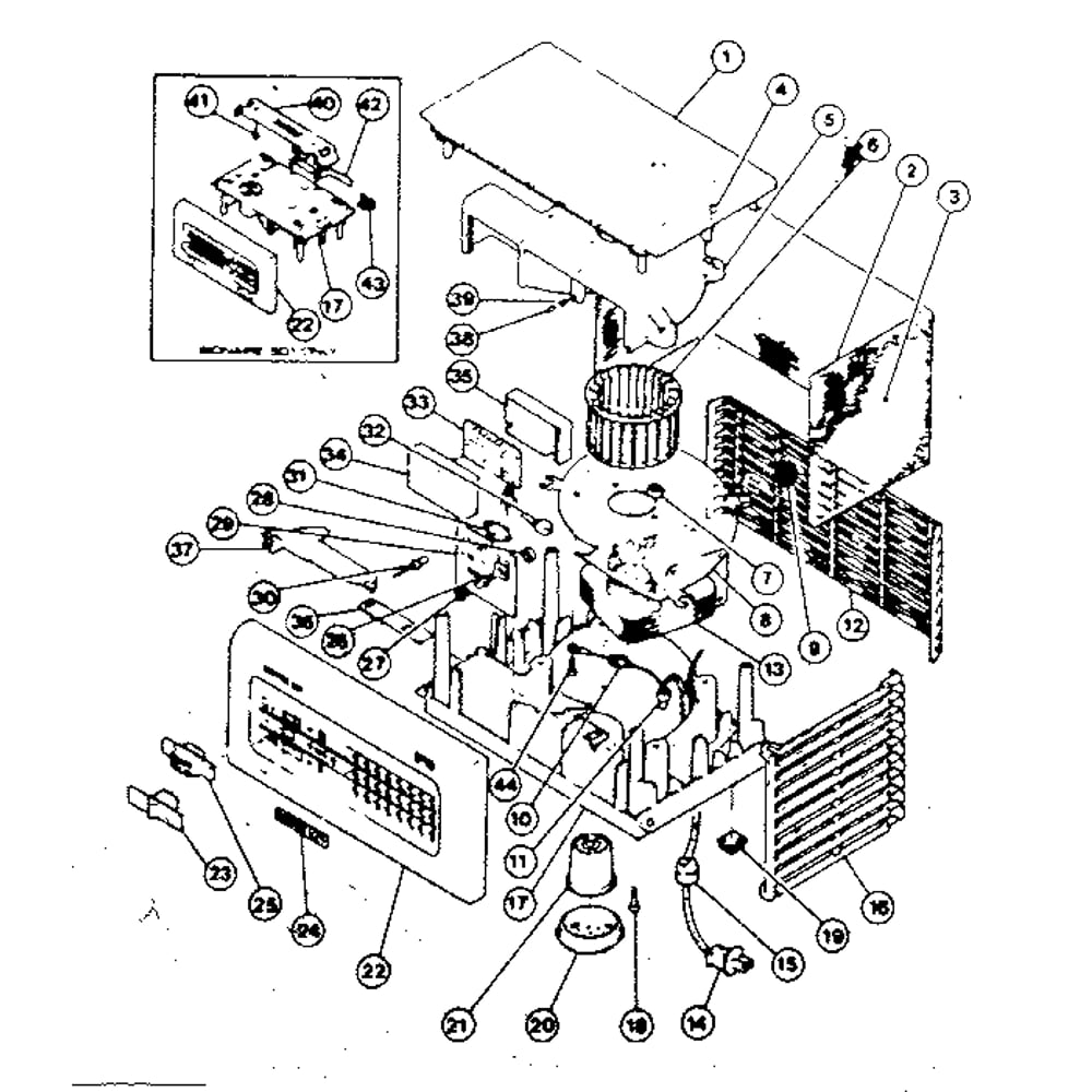 Functional Replacement Parts Diagram and Parts List for BT-500  Bionaire Air Purifier