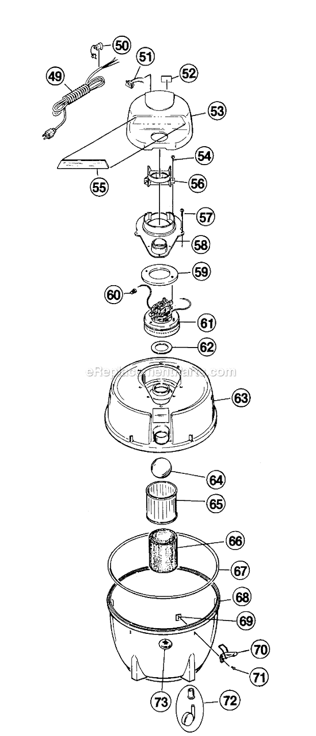 Page A Diagram and Parts List for 1630-5  Bissell Carpet Cleaner
