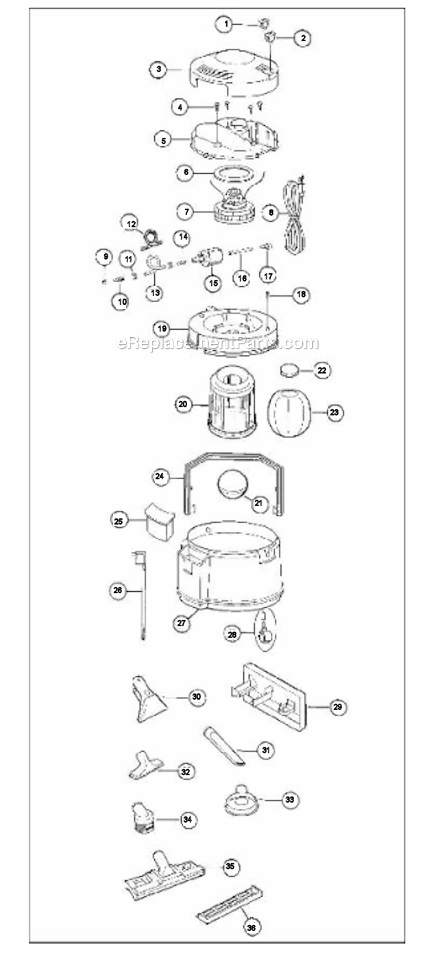 Page A Diagram and Parts List for 1672A  Bissell Carpet Cleaner