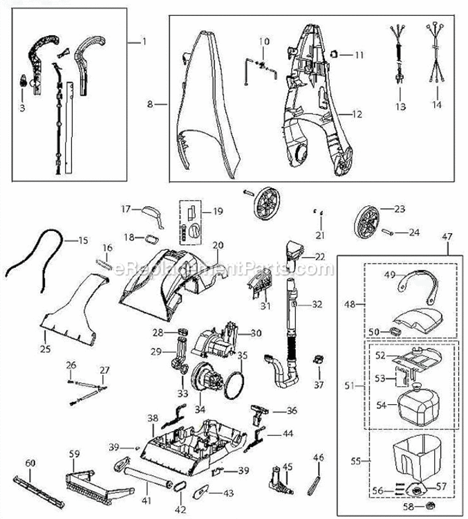 Page A Diagram and Parts List for 1693  Bissell Carpet Cleaner