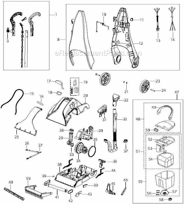 Page A Diagram and Parts List for 1694  Bissell Carpet Cleaner