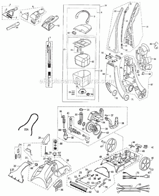 Page A Diagram and Parts List for 1699-N  Bissell Carpet Cleaner