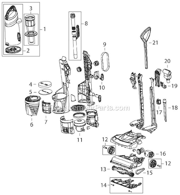 Page A Diagram and Parts List for 27638  Bissell Carpet Cleaner