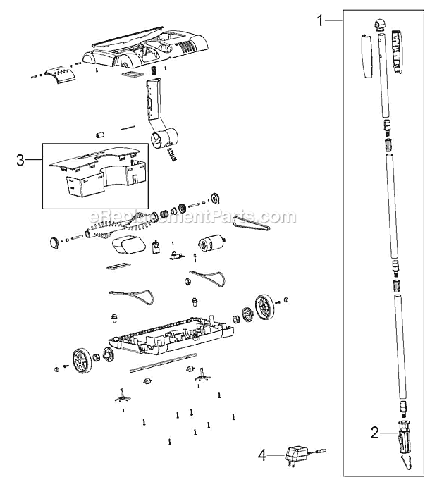 Page A Diagram and Parts List for 2880  Bissell Upright Vacuum
