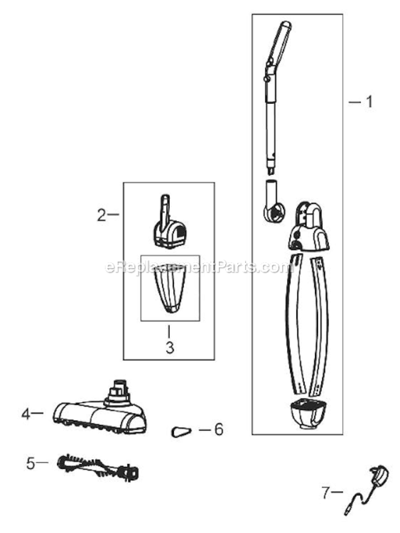 Page A Diagram and Parts List for 29H3  Bissell Upright Vacuum