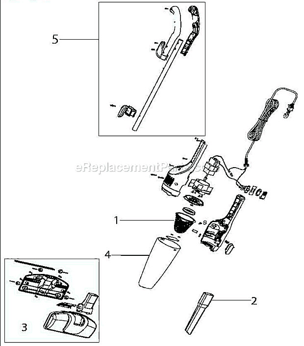 Page A Diagram and Parts List for 3106  Bissell Upright Vacuum