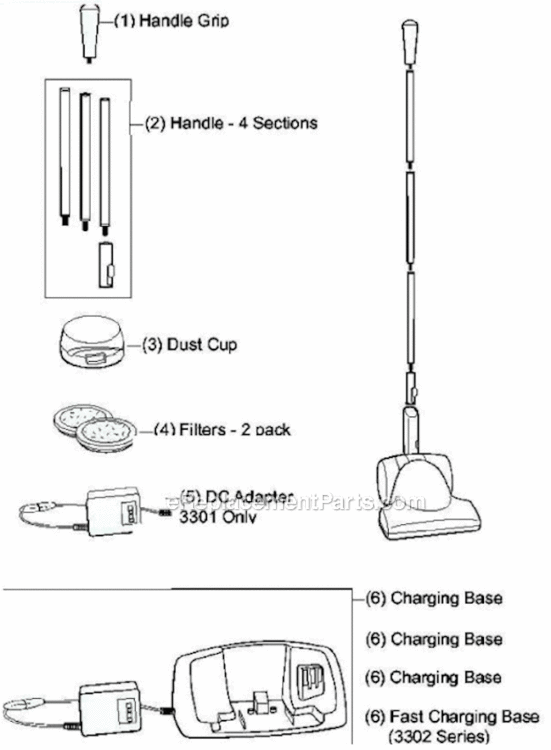 Page A Diagram and Parts List for 3300  Bissell Upright Vacuum