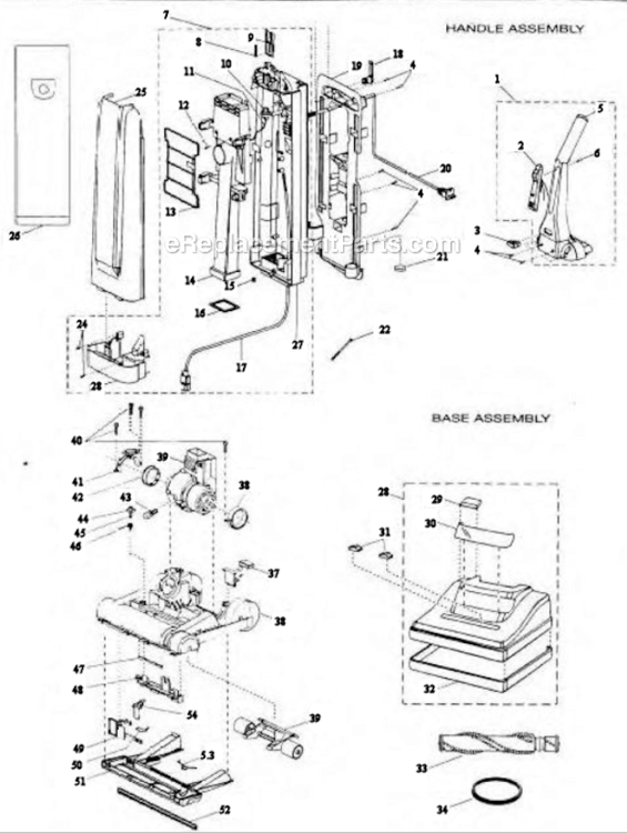 Page A Diagram and Parts List for 3535-2  Bissell Upright Vacuum