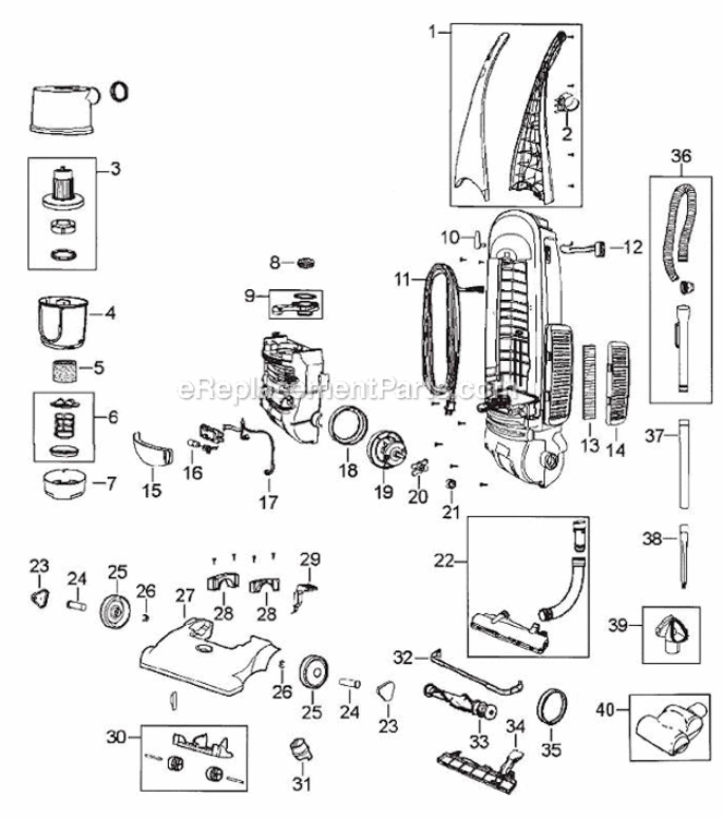 Page A Diagram and Parts List for 3576-M  Bissell Upright Vacuum