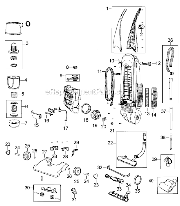 Page A Diagram and Parts List for 3576  Bissell Upright Vacuum