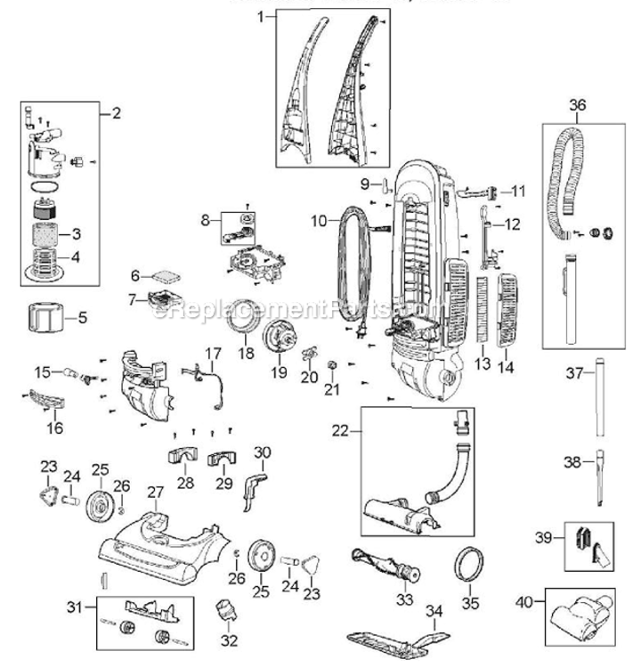 Page A Diagram and Parts List for 3593-3  Bissell Upright Vacuum