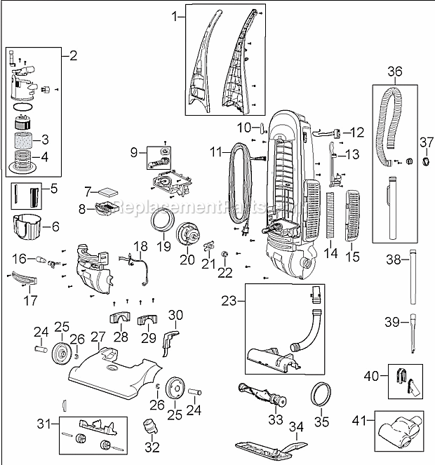 Page A Diagram and Parts List for 35952  Bissell Upright Vacuum