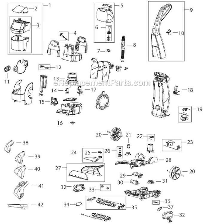 Page A Diagram and Parts List for 35K3  Bissell Carpet Cleaner