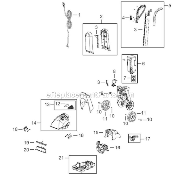 Page A Diagram and Parts List for 40N7  Bissell Carpet Cleaner