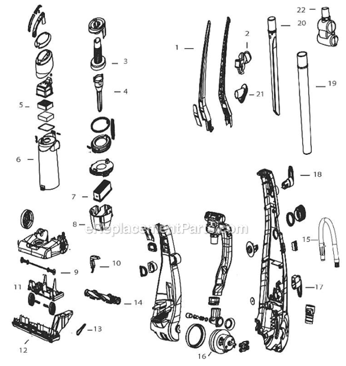 Page A Diagram and Parts List for 4207  Bissell Upright Vacuum