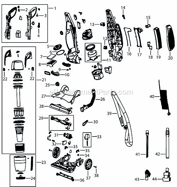 Page A Diagram and Parts List for 50C9  Bissell Upright Vacuum