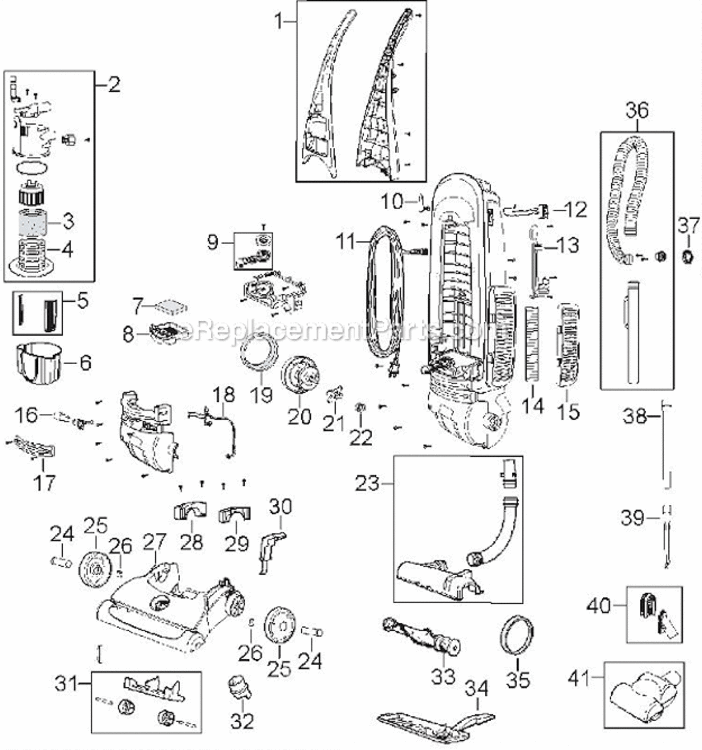 Page A Diagram and Parts List for 53F8  Bissell Upright Vacuum