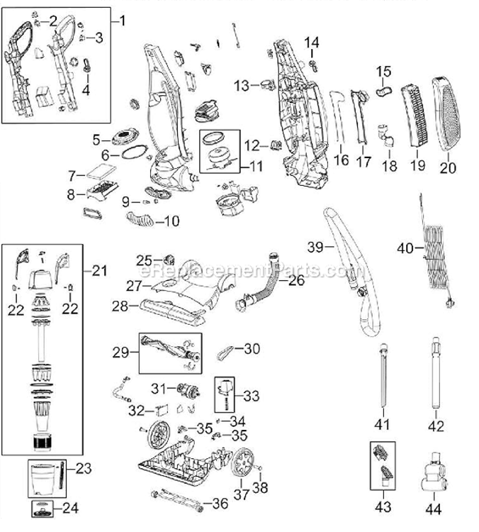 Page A Diagram and Parts List for 6405  Bissell Upright Vacuum