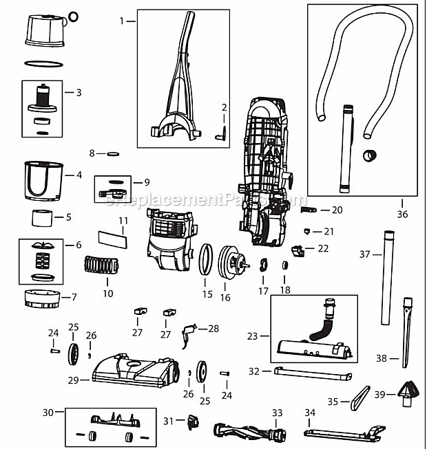 Page A Diagram and Parts List for 6583  Bissell Upright Vacuum