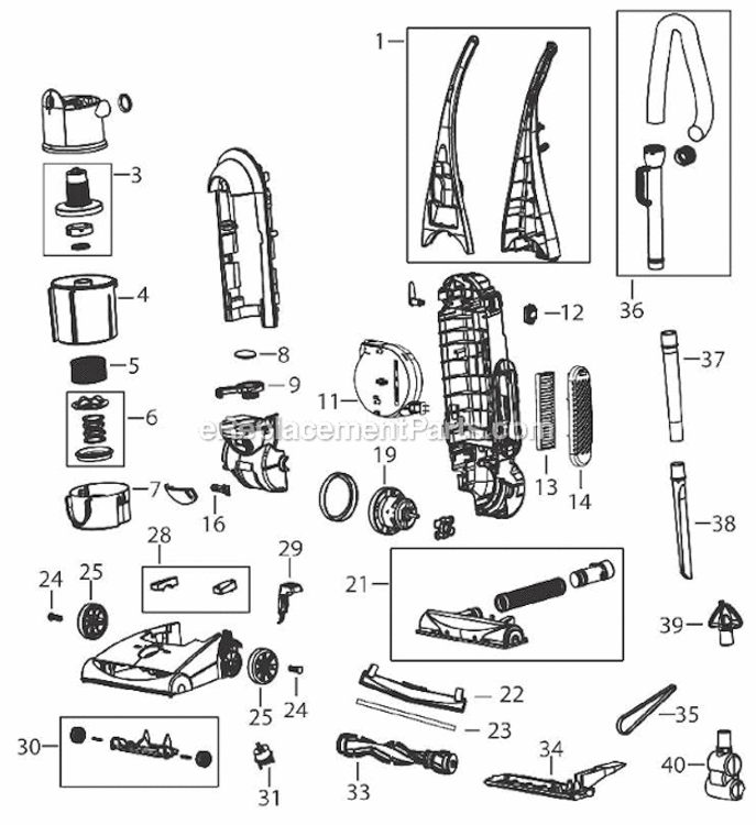 Page A Diagram and Parts List for 67F8  Bissell Upright Vacuum