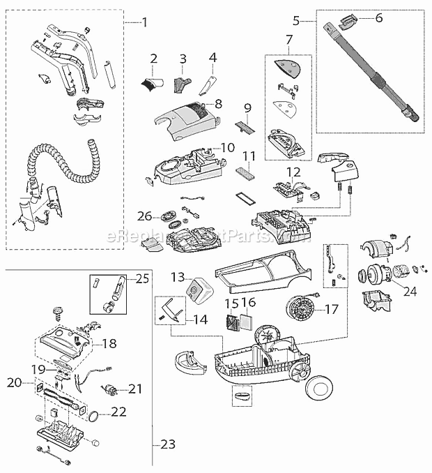 Page A Diagram and Parts List for 6900  Bissell Canister Vacuum