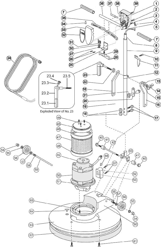 Section 1 Diagram and Parts List for BGC-2  Bissell Hand Vacuum