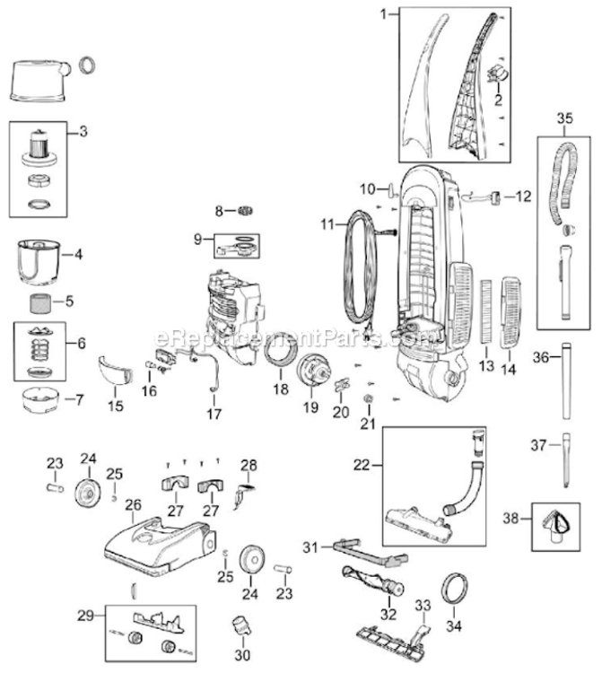 Page A Diagram and Parts List for 73G8  Bissell Upright Vacuum