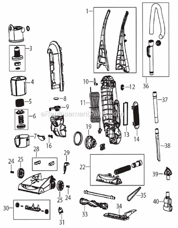 Page A Diagram and Parts List for 82H  Bissell Upright Vacuum