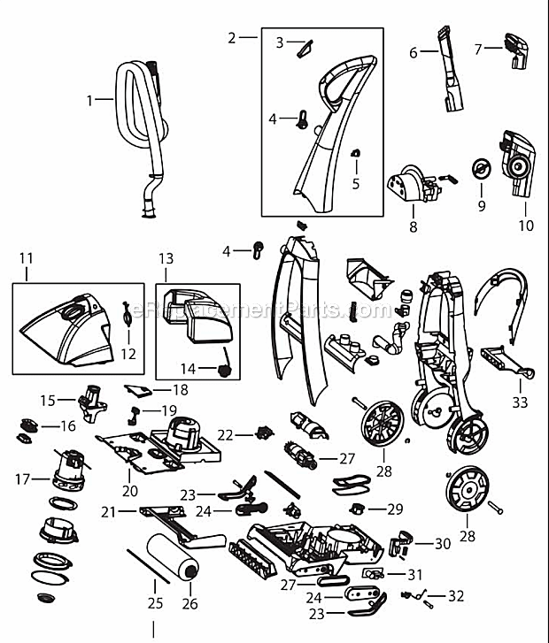 Page A Diagram and Parts List for 8350  Bissell Carpet Cleaner