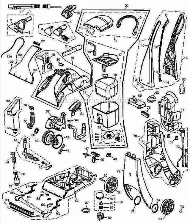 Page A Diagram and Parts List for 8804  Bissell Carpet Cleaner