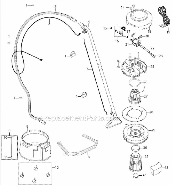 Page A Diagram and Parts List for 9E01  Bissell Canister Vacuum