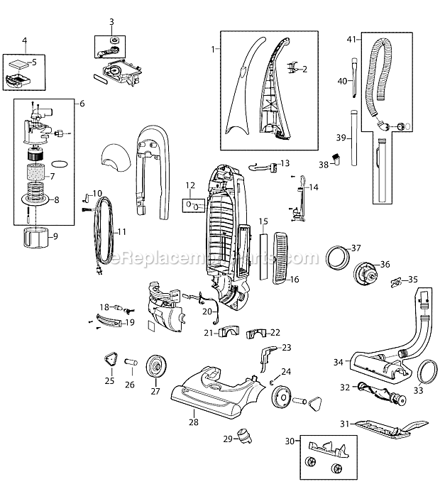 Page A Diagram and Parts List for 9V00  Bissell Upright Vacuum