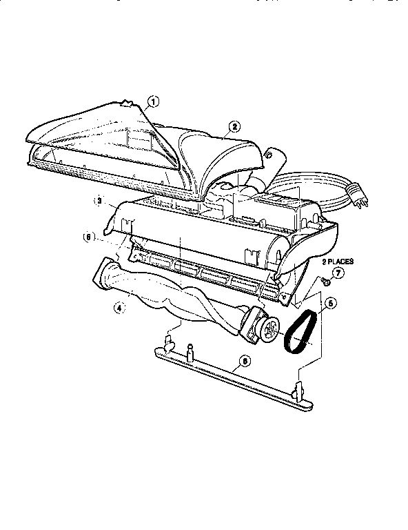 Power Carpet Tool Assembly Diagram and Parts List for 1676  Bissell Carpet Cleaner