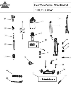 Part Location Diagram of 1601972 Bissell Filter, pre-motor 1211 fiber 2763 2763-2