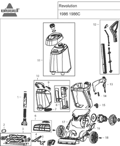 Section 1 Diagram and Parts List for 1964  Bissell Hand Vacuum