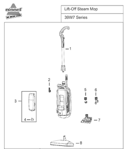 Section 1 Diagram and Parts List for 39W78  Bissell Hand Vacuum