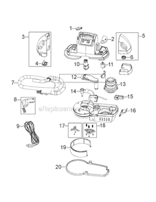 Page A Diagram and Parts List for 1200-B  Bissell Carpet Cleaner