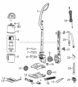 Part Location Diagram of B-203-1291 Bissell Contour Tool