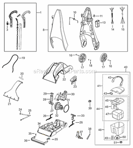 Part Location Diagram of B-200-0010 Bissell Left & Right Elevator Lever