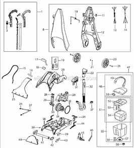 Part Location Diagram of B-555-9113 Bissell Pivot Arm Retainer Assembly