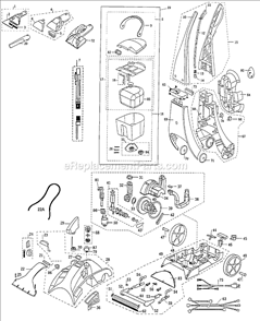 Part Location Diagram of B-210-1128 Bissell Brushroll Assy With Pivot Arms