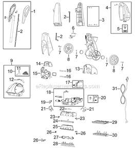 Page A Diagram and Parts List for 1770  Bissell Carpet Cleaner
