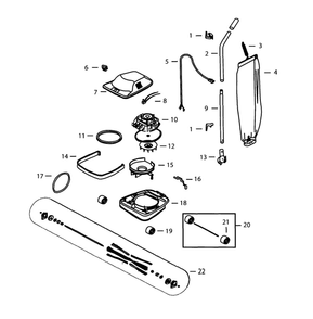 Vacuum Assembly Diagram and Parts List for 17X33  Bissell Upright Vacuum