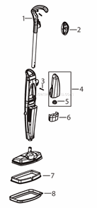 Page A Diagram and Parts List for 1867  Bissell Steamer